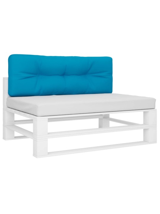 Poduška na palety světle modrá 120 x 40 x 12 cm textil