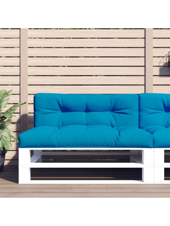 Poduška na palety světle modrá 120 x 40 x 12 cm textil