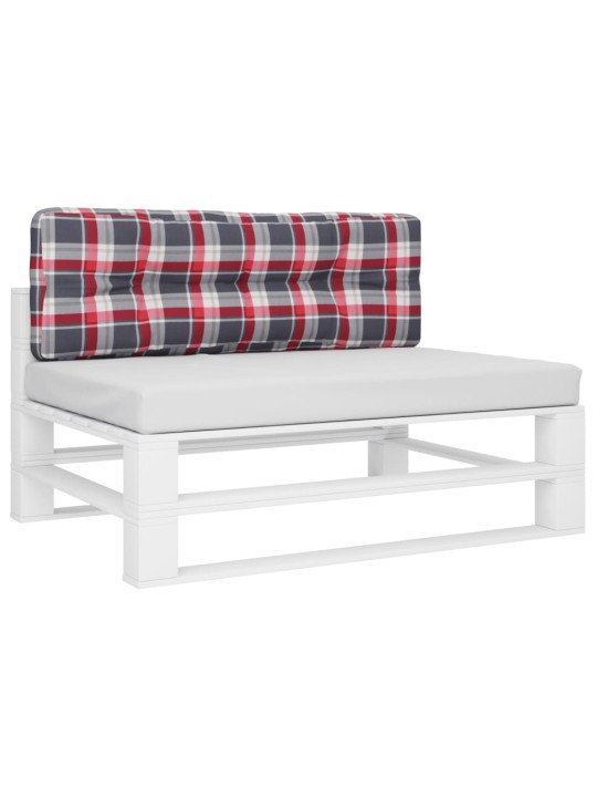 Poduška na palety červená károvaná 120 x 40 x 12 cm textil