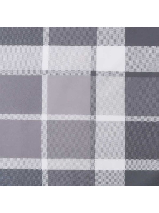 Poduška na palety šedá károvaná 120 x 40 x 12 cm textil