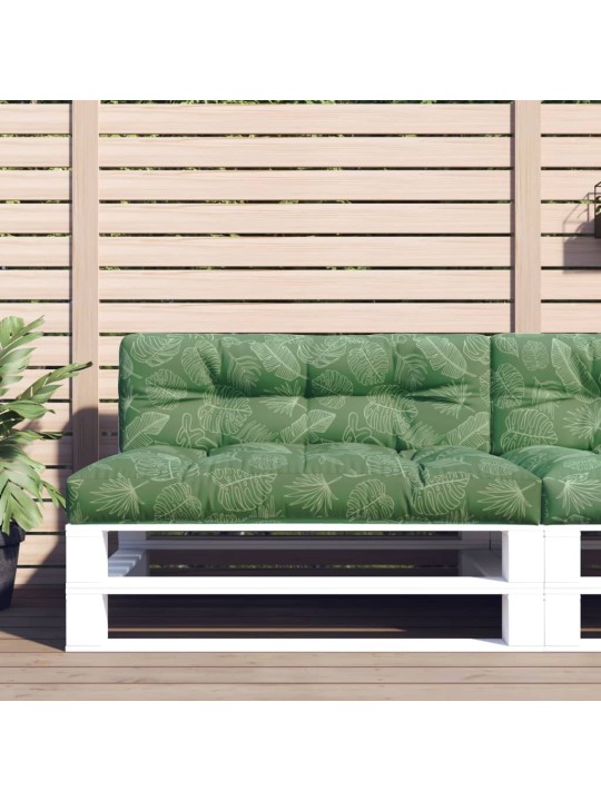 Poduška na palety vzor listů 120 x 40 x 12 cm textil