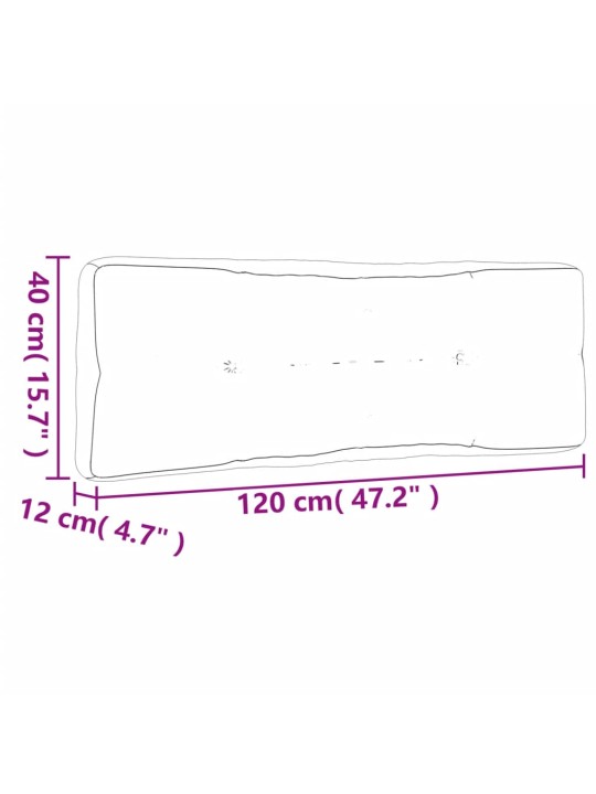 Poduška na palety růžová 120 x 40 x 12 cm textil