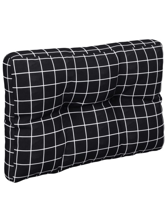 Podušky na palety 2 ks černé kárované textil