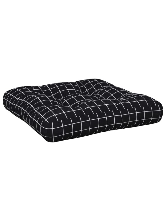 Podušky na palety 2 ks černé kárované textil