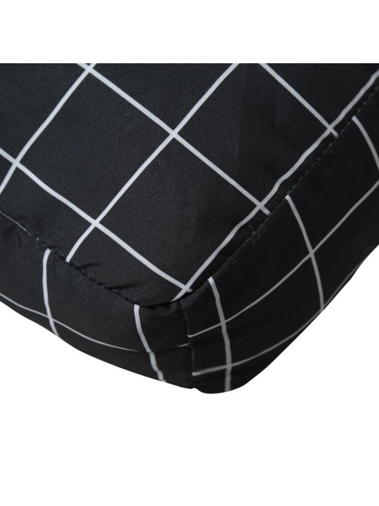 Podušky na palety 2 ks černé kárované textil