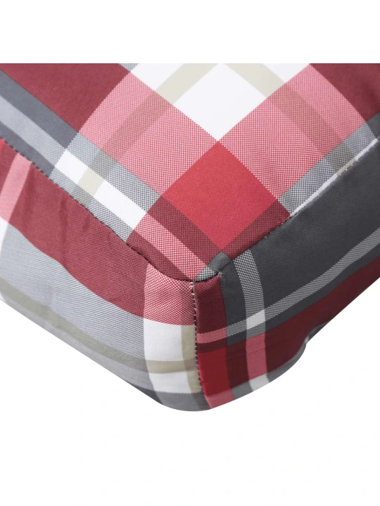 Podušky na palety 2 ks červené kárované textil