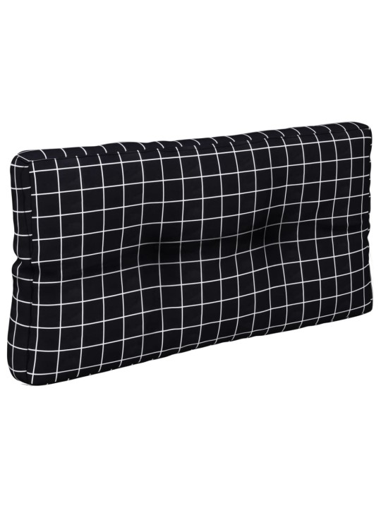 Podušky na palety 2 ks černé kárované textil