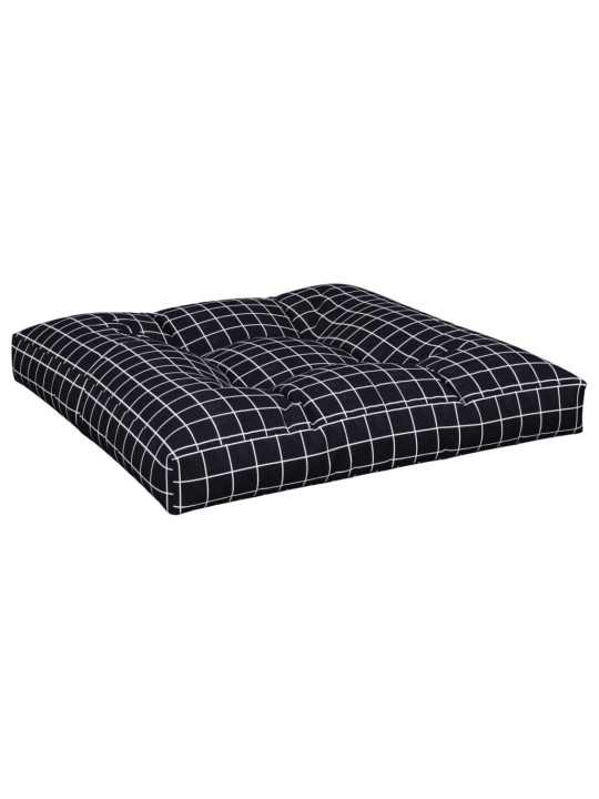 Podušky na palety 2 ks černé kárované textil