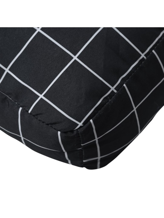 Podušky na palety 2 ks černé kárované textil