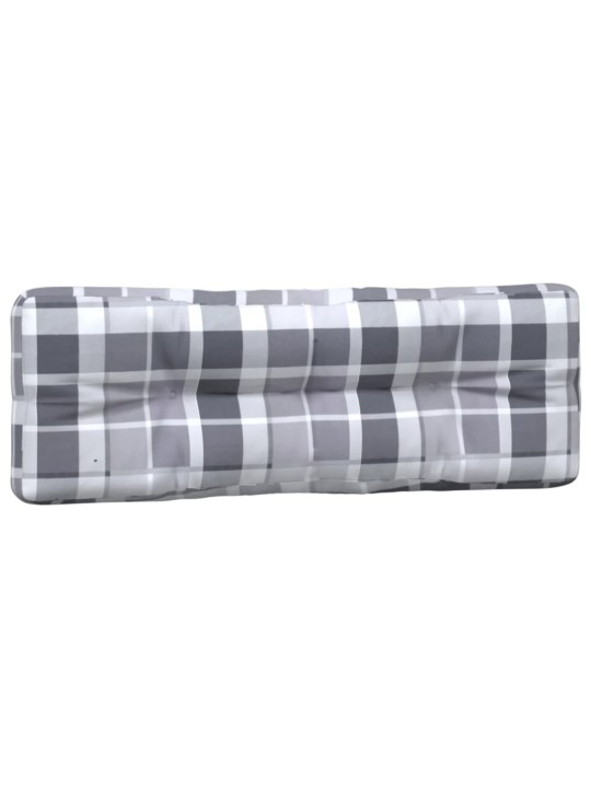 Podušky na palety 2 ks šedé kárované textil