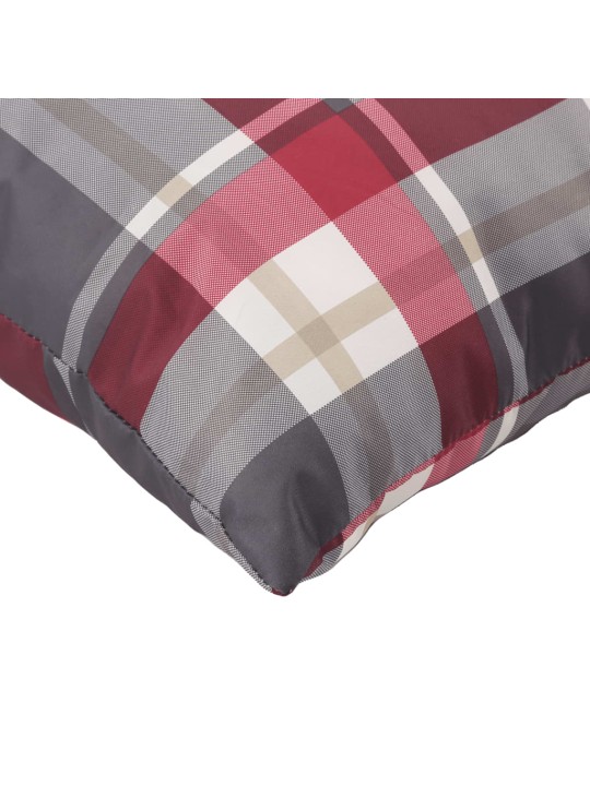 Podušky na palety 2 ks červené kárované textil