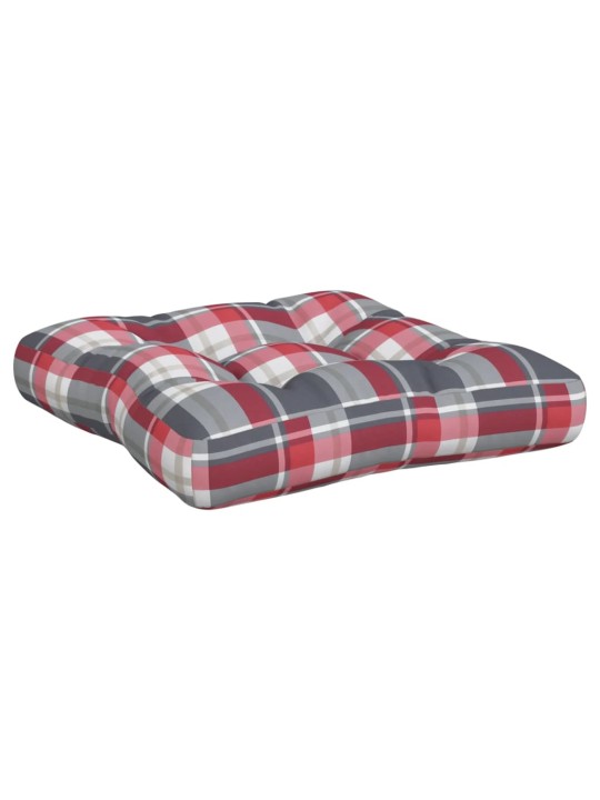 Podušky na palety 3 ks červené kárované textil