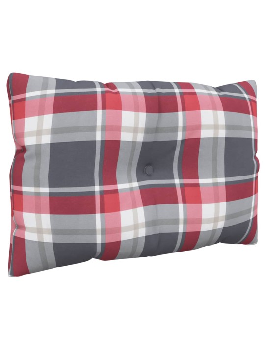 Podušky na palety 3 ks červené kárované textil