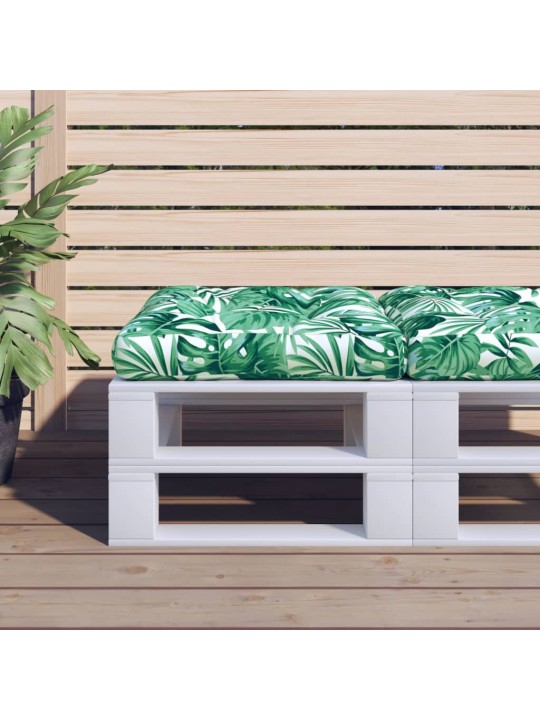 Poduška na palety vzor listů 60 x 61,5 x 10 cm textil