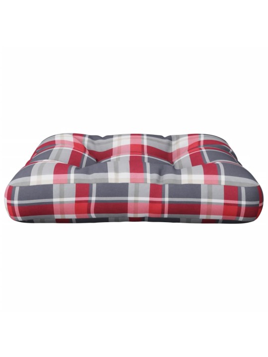 Poduška na palety červená károvaná textil