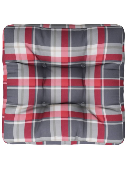 Poduška na palety červená károvaná textil
