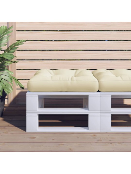 Poduška na palety krémová 58 x 58 x 10 cm textil