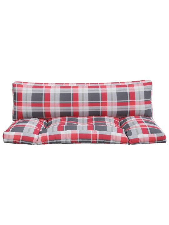 Podušky na palety 2 ks červené kárované textil