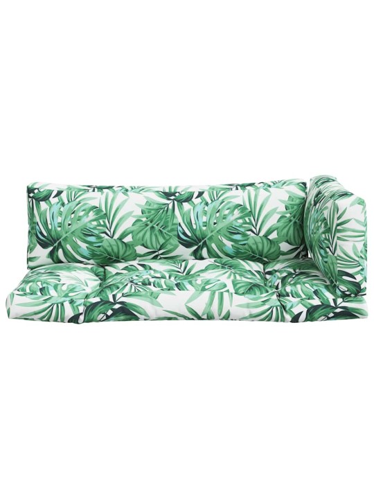 Podušky na palety 3 ks vzor listů textil