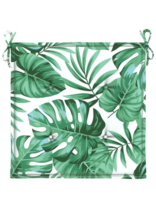 Podušky na židli 4 ks vzor listů 40 x 40 x 3 cm textil