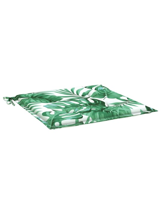 Podušky na židli 6 ks vzor listů 40 x 40 x 3 cm textil