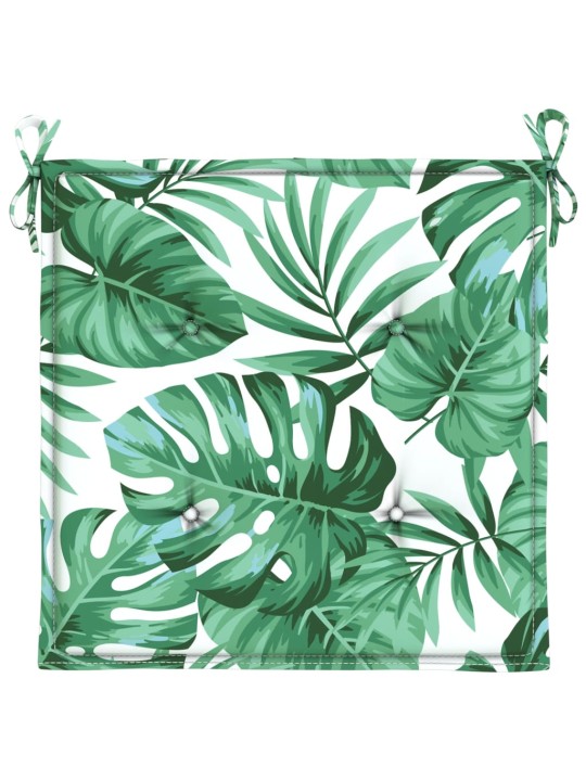 Podušky na židli 6 ks vzor listů 40 x 40 x 3 cm textil