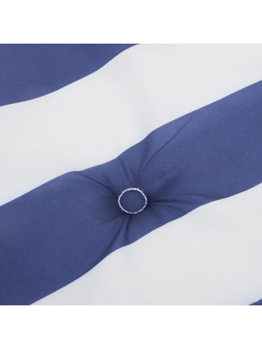 Podušky na židli 2 ks modré a bílé pruhy 40x40x4 cm textil