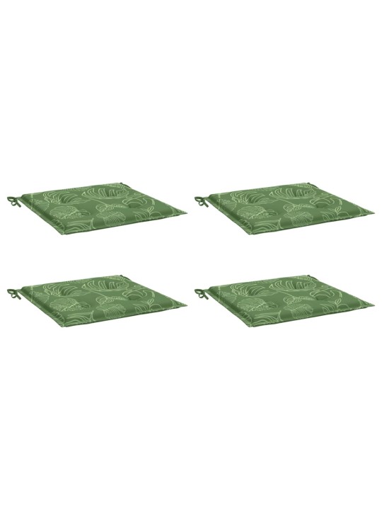 Podušky na židli 4 ks vzor listů 40x40x4 cm textil