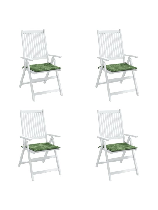 Podušky na židli 4 ks vzor listů 40x40x4 cm textil