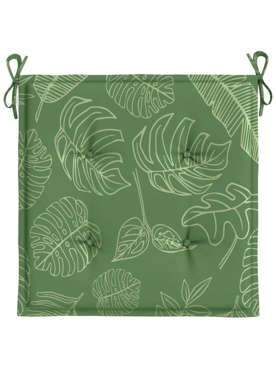 Podušky na židli 6 ks vzor listů 40x40x4 cm textil