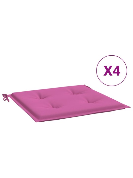 Podušky na zahradní židli 4 ks růžové 40x40x4 cm textil