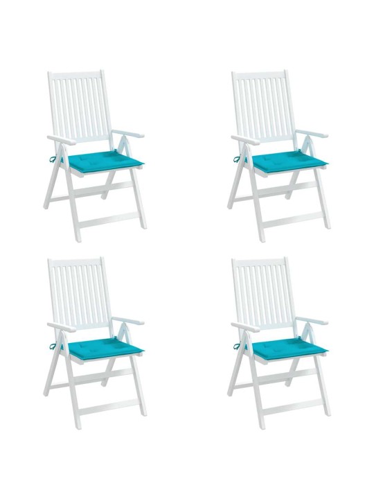 Podušky na zahradní židli 4 ks tyrkysové 40x40x4 cm textil