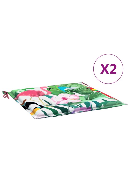 Podušky na zahradní židli 2 ks vícebarevné 50x50x4 cm textil