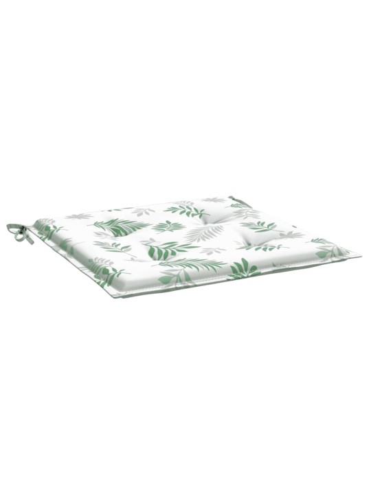 Podušky na židli 4 ks vzor listů 50 x 50 x 3 cm textil