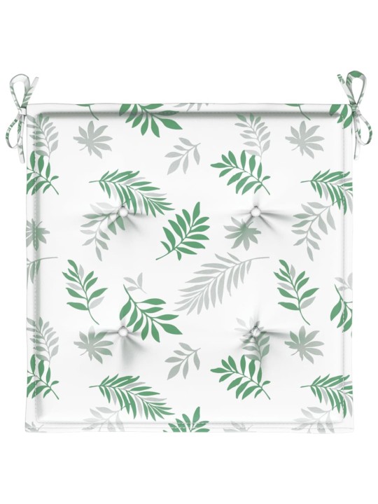 Podušky na židli 4 ks vzor listů 50 x 50 x 3 cm textil