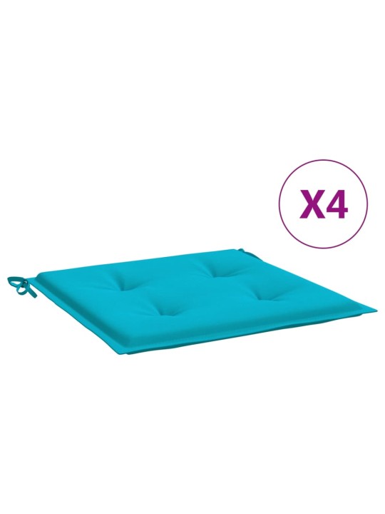 Podušky na zahradní židli 4 ks tyrkysové 50x50x4 cm textil