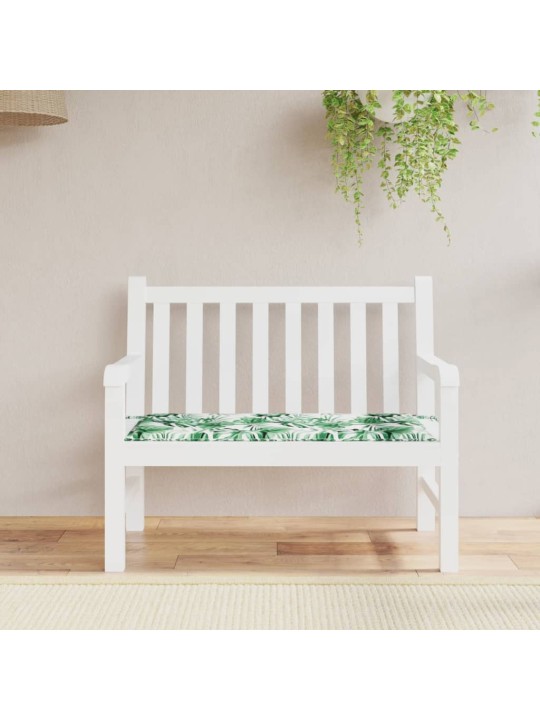 Poduška na zahradní lavici vzor listů 120x50x4 cm látka oxford