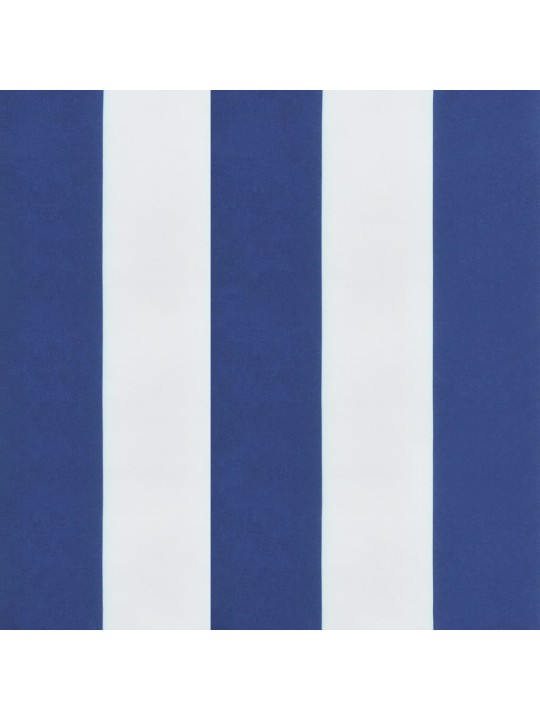 Poduška na zahradní lavici modré a bílé pruhy 200x50x4cm textil