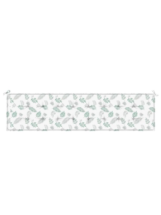 Poduška na zahradní lavici vzor listů 200x50x4 cm textil