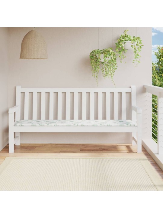 Poduška na zahradní lavici vzor listů 200x50x4 cm textil