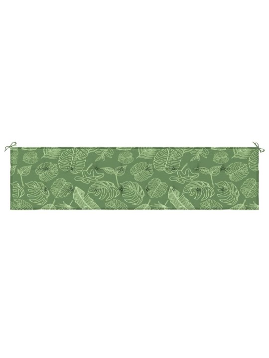Poduška na zahradní lavici vzor listů 200x50x4 cm textil