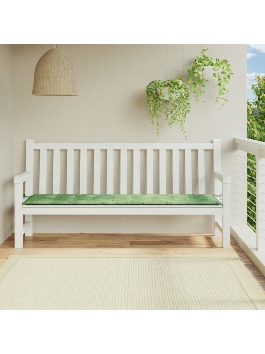 Poduška na zahradní lavici vzor listů 200x50x4 cm textil