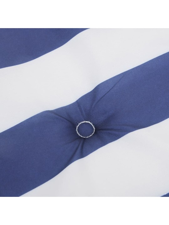 Podušky na židli vysoké opěradlo 6 ks modré a bílé pruhy textil