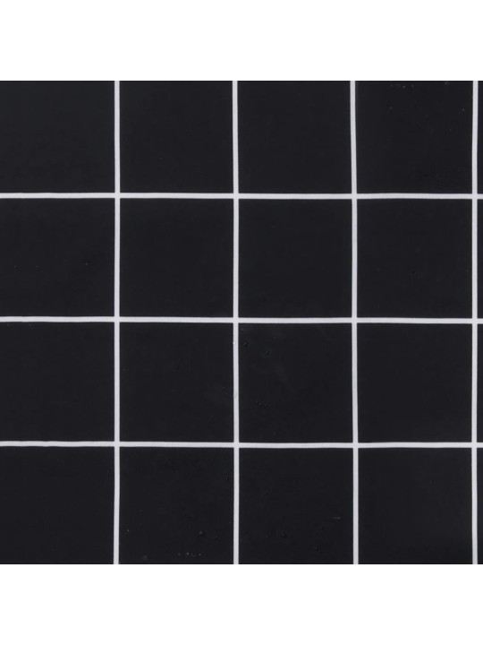 Podušky na židli s vysokým opěradlem 6 ks černé kárované textil
