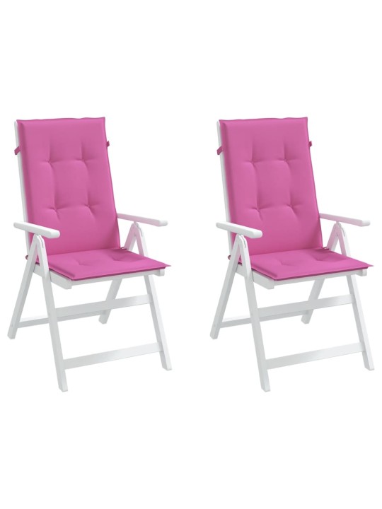 Podušky na židli vysoké opěradlo 2 ks růžové 120x50x3 cm textil
