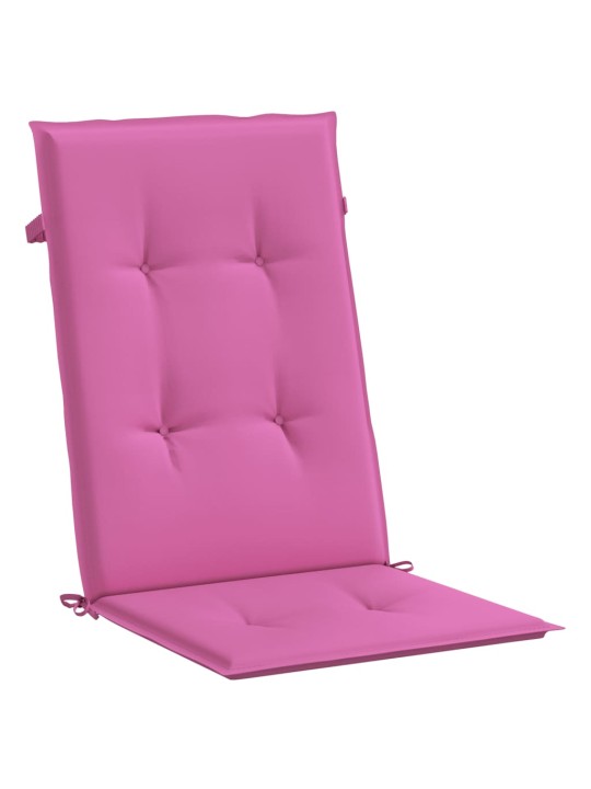 Podušky na židli vysoké opěradlo 2 ks růžové 120x50x3 cm textil