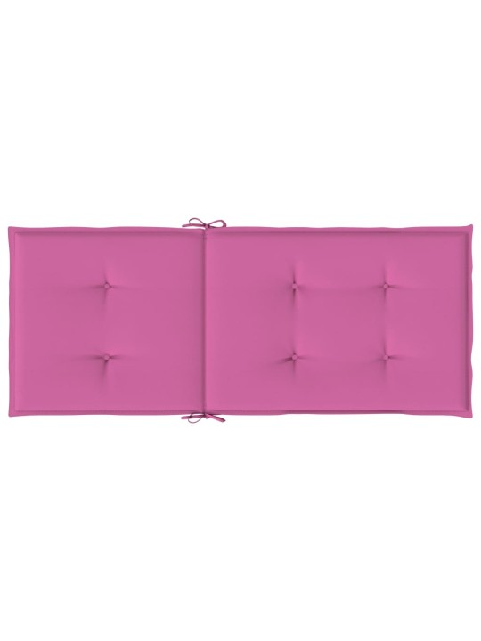 Podušky na židli vysoké opěradlo 2 ks růžové 120x50x3 cm textil