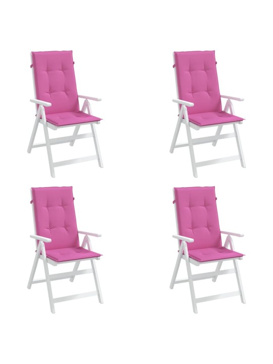 Podušky na židli s vysokým opěradlem 4 ks růžové textil