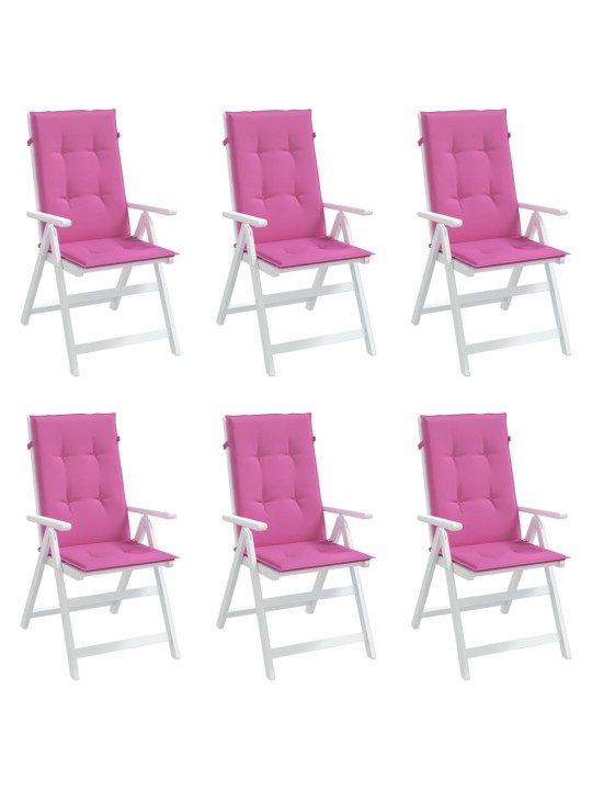 Podušky na židli s vysokým opěradlem 6 ks růžové textil