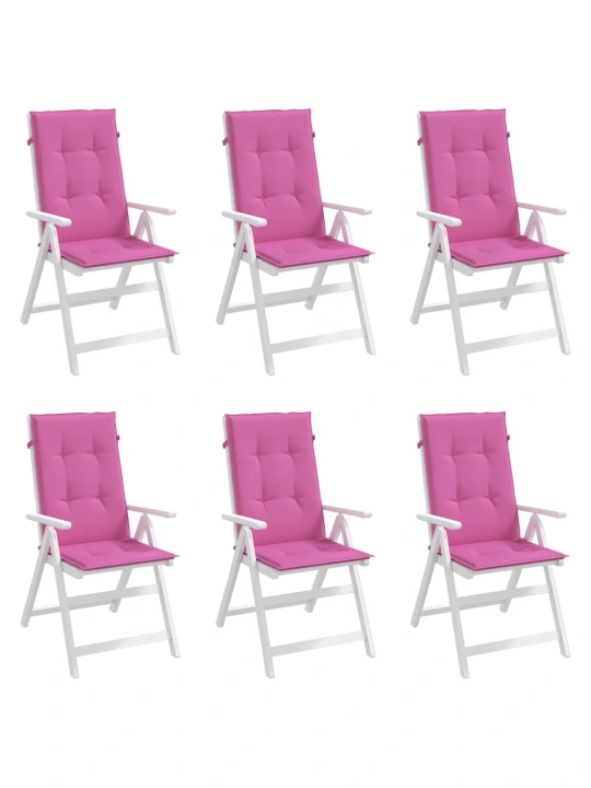 Podušky na židli s vysokým opěradlem 6 ks růžové textil